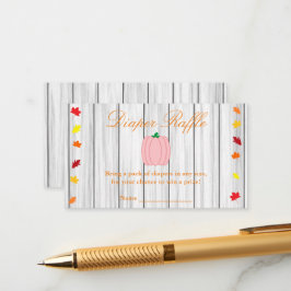 Fall i Kärlek Pumpkin Baby Shower Diaper Raffle Tilläggskort