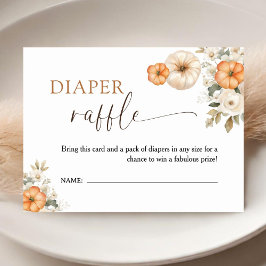 Fall i Kärlek Pumpkin Baby Shower Diaper Raffle Tilläggskort