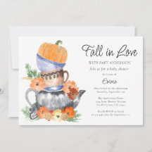Fall i Kärlek Pumpkin Baby Shower-inbjudan
