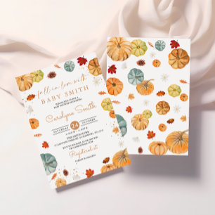 Fall i Kärlek Pumpkin Baby Shower-inbjudan Inbjudningar
