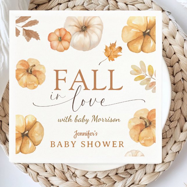 Fall i Kärlek Pumpkin Baby Shower Papper Pappersservett (Skapare uppladdad)