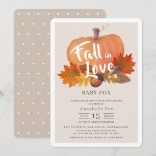 Fall i Kärlek Pumpkin Beige Virtuella babyskor Inbjudningar