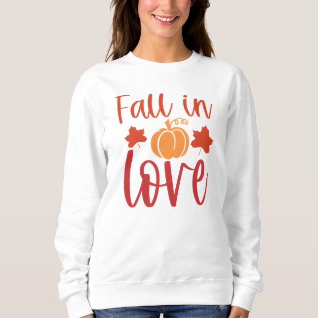 Fall i Kärlek Pumpkin Blommigt T Shirt (Framsida)