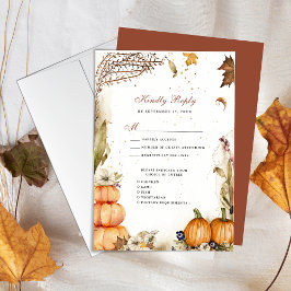 Fall i Kärlek Pumpkin Botaniska hösten Bröllop OSA Kort