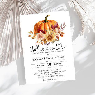 Fall i Kärlek Pumpkin Bröllop Inbjudningar