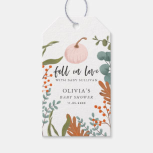 Fall i Kärlek Pumpkin Girl Baby Shower Presentetikett