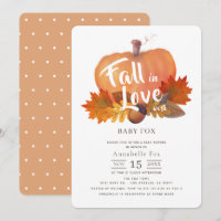 Fall i Kärlek Pumpkin Höst löv Baby Shower