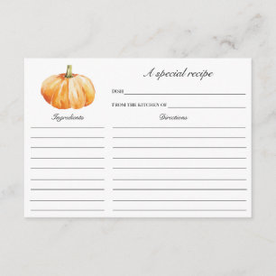 Fall i Kärlek Pumpkin Möhippa Recipe-kort Tilläggskort