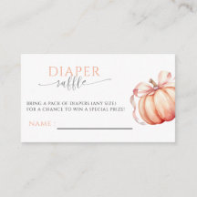 Fall i Kärlek Pumpkin Rosa Bow Diaper Raffle