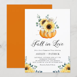 Fall i Kärlek Pumpkin & Solrossolja Förlovningsfes Inbjudningar