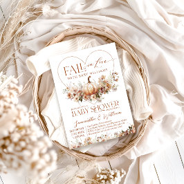 Fall i kärlek Pumpkin Wildblommes hjärta Baby Show Inbjudningar