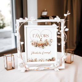 Fall i kärlek Pumpkin Wildblommes hjärta Baby Show Poster