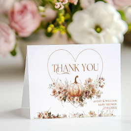 Fall i kärlek Pumpkin Wildblommes hjärta Baby Show Tack Kort