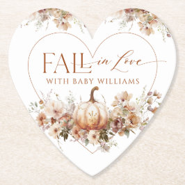 Fall i kärlek Pumpkin Wildblommes hjärta Baby Show Underlägg Papper