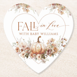 Fall i kärlek Pumpkin Wildblommes hjärta Baby Show Underlägg Papper