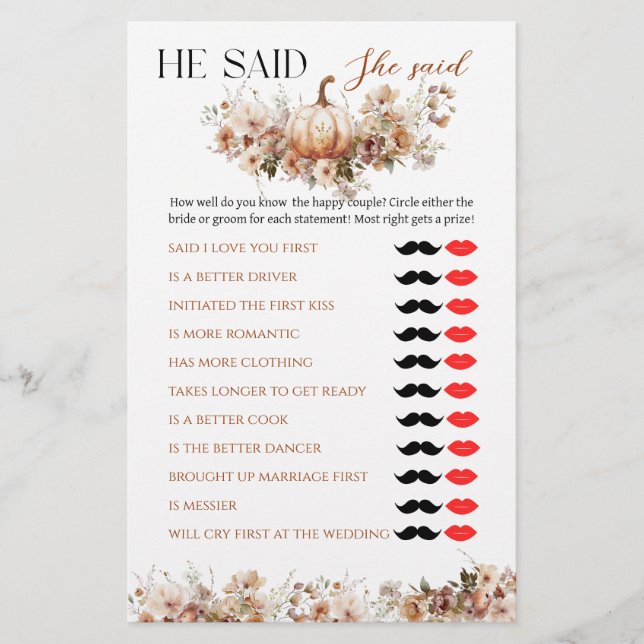 Fall i kärlek Pumpkin Wildbloms Möhippa Game (Framsida)