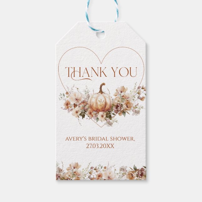 Fall i kärlek Pumpkin Wildbloms Möhippa Presentetikett (Framsidan)