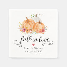 Fall i Kärlek Pumpkins Bröllop Napkins