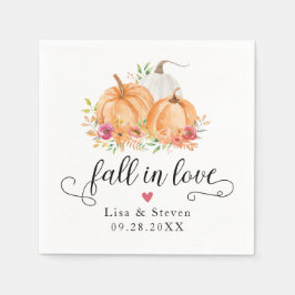 Fall i Kärlek Pumpkins Bröllop Napkins Pappersservett