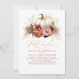 Fall i Kärlek Rehearsal Dinner Rust Flowers Pumpki Inbjudningar
