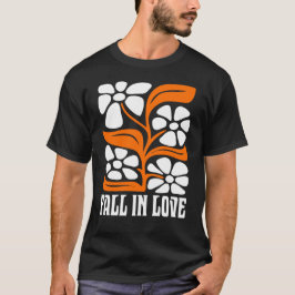 Fall i Kärlek Retro med boho blomma T Shirt