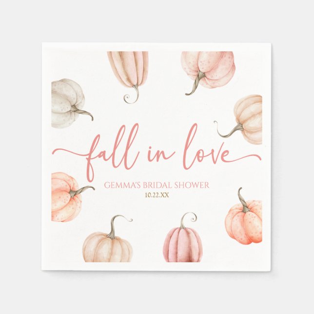 Fall i Kärlek Rosa Pumpkin-Möhippa Pappersservett (Framsidan)