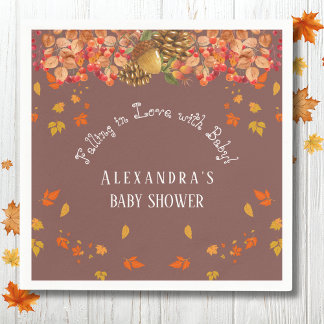 Fall i Kärlek Rustic Autumn Baby Showe Pappersservett