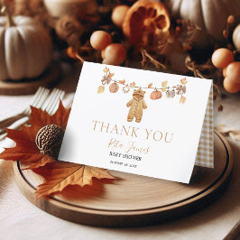 Fall i Kärlek Rustic Baby Clothesline Baby Shower Tack Kort