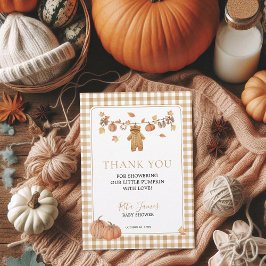 Fall i Kärlek Rustic Baby Clothesline Baby Shower Tack Kort