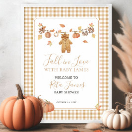 Fall i Kärlek Rustic Boho Fall Baby Shower Välkomm Poster