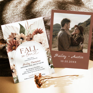 Fall i Kärlek Rustic Boho Möhippa Terracotta Inbjudningar