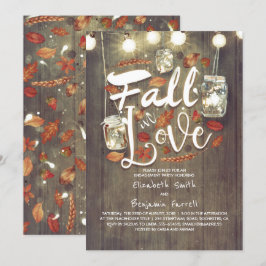 Fall i Kärlek Rustic Förlovningsfest Inbjudningar