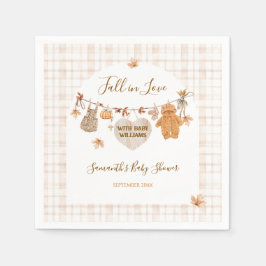 Fall i Kärlek Rustic Modern Neutralt Baby Shower Pappersservett