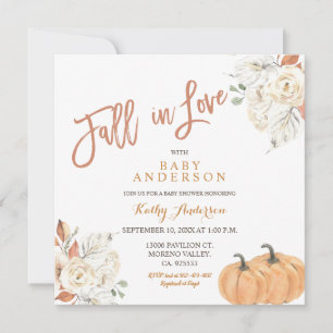 Fall i Kärlek Rustic Pumpkin Baby Shower-inbjudan Inbjudningar