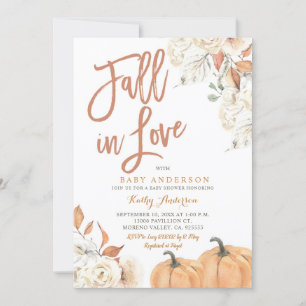 Fall i Kärlek Rustic Pumpkin Baby Shower Inbjudningar