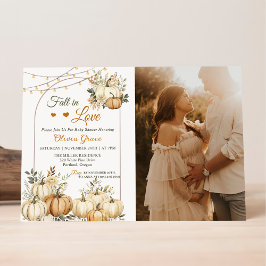 Fall i Kärlek Rustic Pumpkin Blommigt Baby Shower Inbjudningar