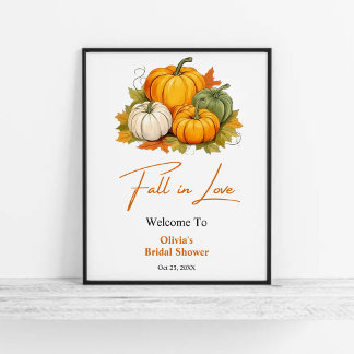Fall i Kärlek Rustic Pumpkin Möhippa Välkommen Poster