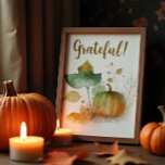 Fall i Kärlek Rustic Pumpkin Poster<br><div class="desc">Tack - hösten firande</div>