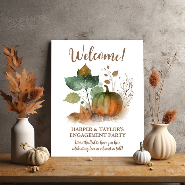 Fall i Kärlek Rustic Pumpkin Poster (Fall in love with our fall pumpkin collection)