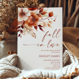 Fall i Kärlek Rusty Burgundy Blommigt Möhippa Inbjudningar