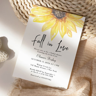 Fall i Kärlek Solros Elegant Baby Shower Inbjudningar