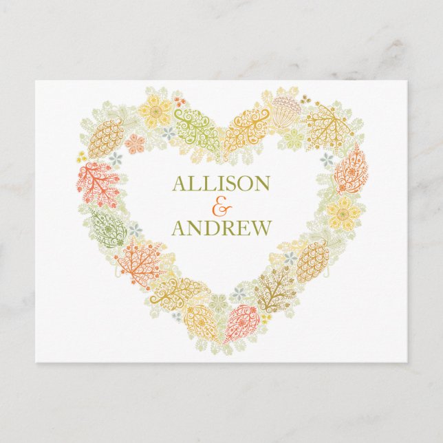 Fall i Kärlek Spara datum Meddelande Vykort (Framsida)