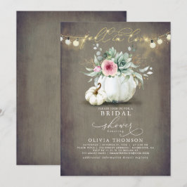 Fall i Kärlek Succulents Pumpkins Möhippa Inv Inbjudningar