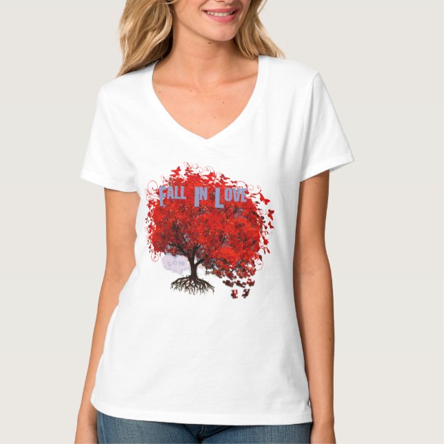 Fall i Kärlek T-shirt Swirls Roots Puzzle Delar (Framsida)