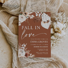 Fall i Kärlek Terracotta Boho Pampas Möhippa Inbjudningar