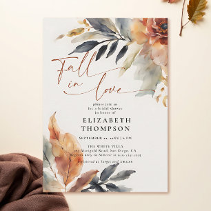 Fall i Kärlek Terracotta Lövs Duo Möhippa Inbjudningar