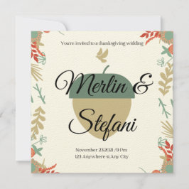 Fall i kärlek thanksgiving bröllopsinbjudan inbjudningar