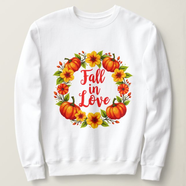 Fall i Kärlek: Utandningsdesign för hösten i kraft T Shirt (Design framsida)