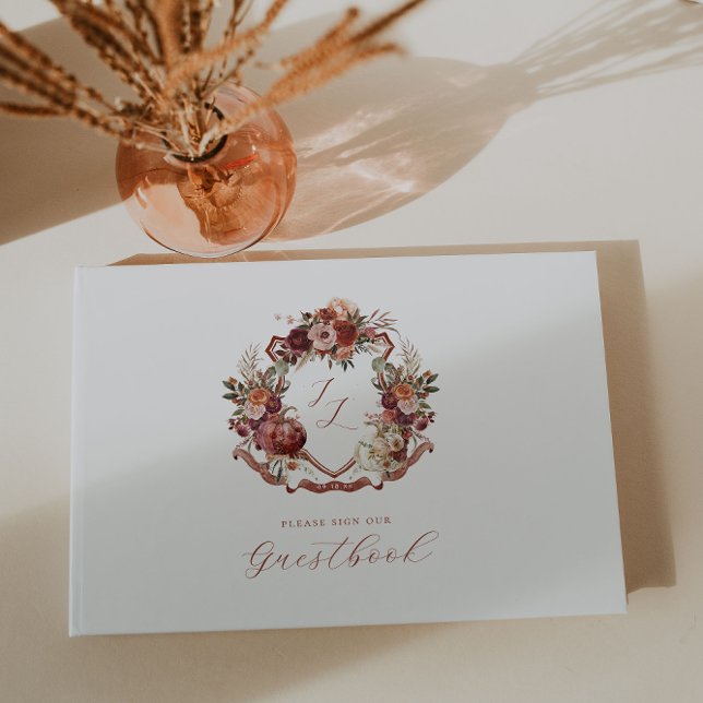 Fall i Kärlek | Vapenskölden Autumn Blooms Bröllop Gästböcker (Skapare uppladdad)