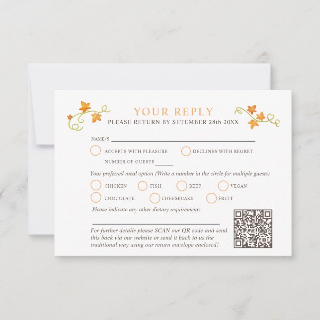 Fall i kärlek vattenfärgspumpa bröllop QR-kod OSA Kort (Framsida)